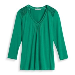 DANIEL RAINN Genene Crochet Shoulder Knit Top